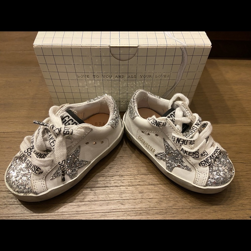 Toddler size 20 golden goose glitter sneakers